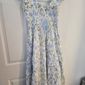 Hill House Nap Blue and White Floral Dress